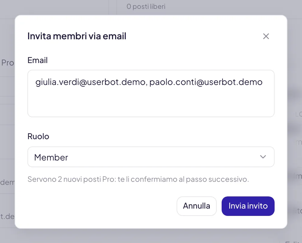 Il modulo di invito con gli indirizzi e il ruolo da assegnare: è il gesto che va fatto nella stessa mezz'ora del messaggio ai colleghi